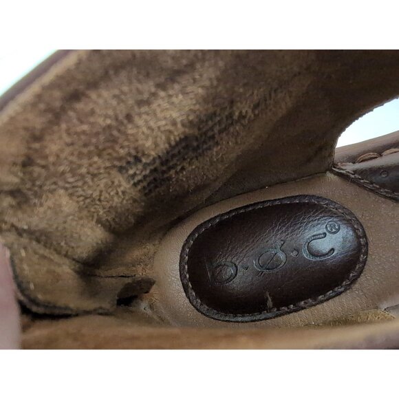 BOC Moc Sandal Womens 6 Brown Vegan Leather Back Zip Casual Contemporary Earthy - Picture 9 of 10